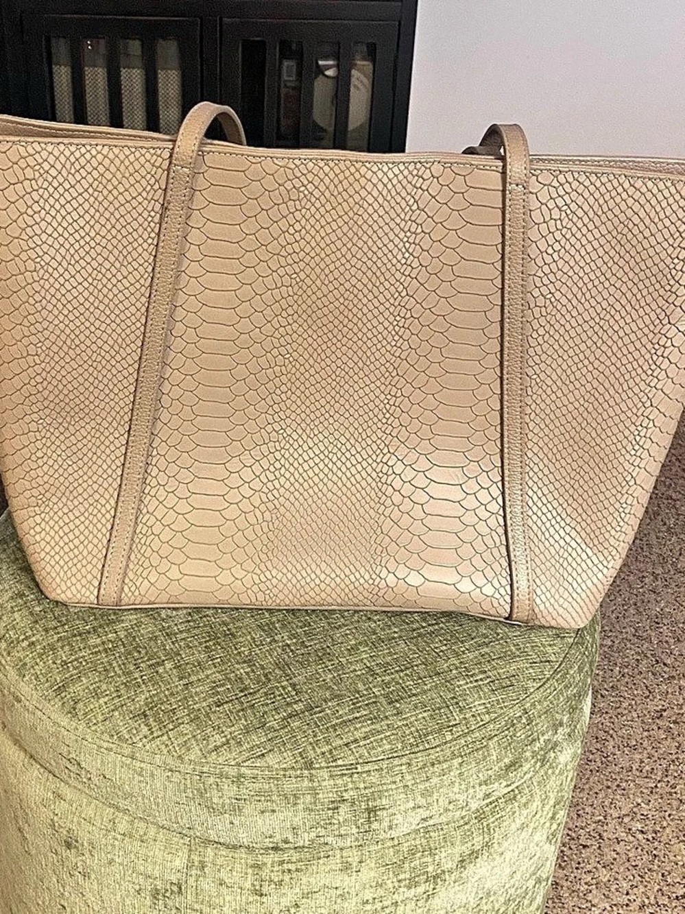 GiGi New York Zip Taylor Tote Animal Print Beige